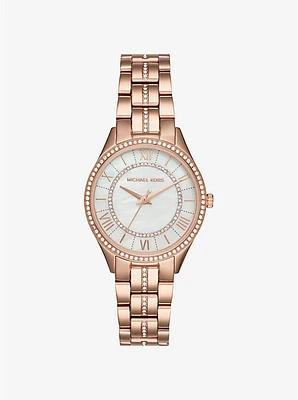 Mini Lauryn Pavé Rose Gold-Tone Watch