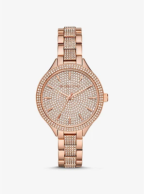 Pavé Rose Gold-Tone Watch