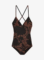 Floral Chiné Crepe Crossback Swimsuit