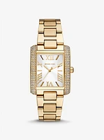 Oversized Emery Pavé Gold Tone Watch