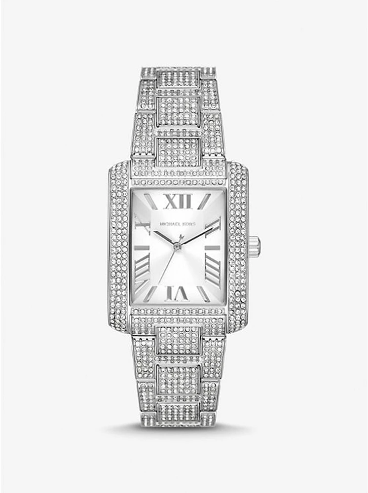 Oversized Emery Pavé Silver-Tone Watch