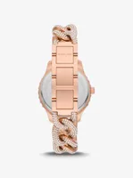 Layton Pavé Rose Gold-Tone Curb-Link Watch