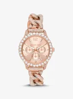 Layton Pavé Rose Gold-Tone Curb-Link Watch