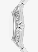 Oversized Raquel Pavé Silver-Tone Watch