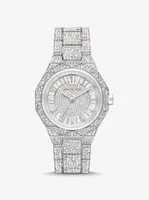 Oversized Raquel Pavé Silver-Tone Watch