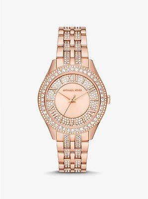 Harlowe Pavé Rose Gold-Tone Watch