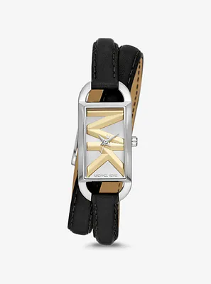 Mini Empire Silver-Tone and Leather Watch
