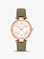 Laney Rose Gold-Tone and Lizard Embossed Leather Watch