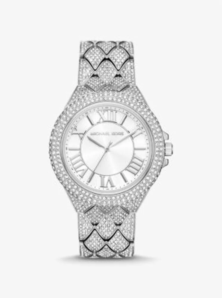 Oversized Camille Pavé Silver-Tone Watch