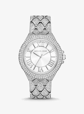 Oversized Camille Pavé Silver-Tone Watch