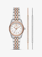 Lexington Pavé Two-Tone Watch and Slider Bracelet Gift Set