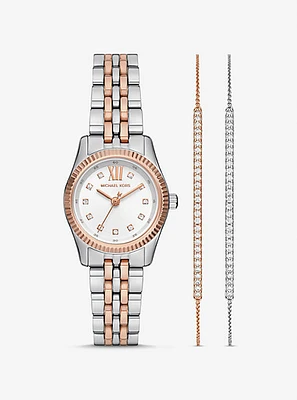 Lexington Pavé Two-Tone Watch and Slider Bracelet Gift Set