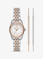 Lexington Pavé Two-Tone Watch and Slider Bracelet Gift Set