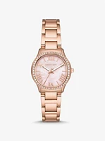 Mini Sage Pavé Rose Gold-Tone Watch