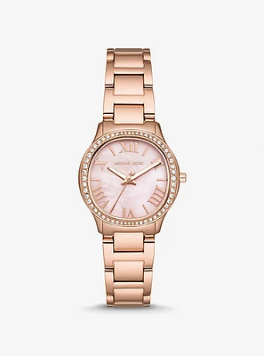 Mini Sage Pavé Rose Gold-Tone Watch