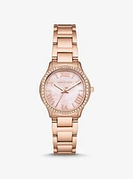 Mini Sage Pavé Rose Gold-Tone Watch