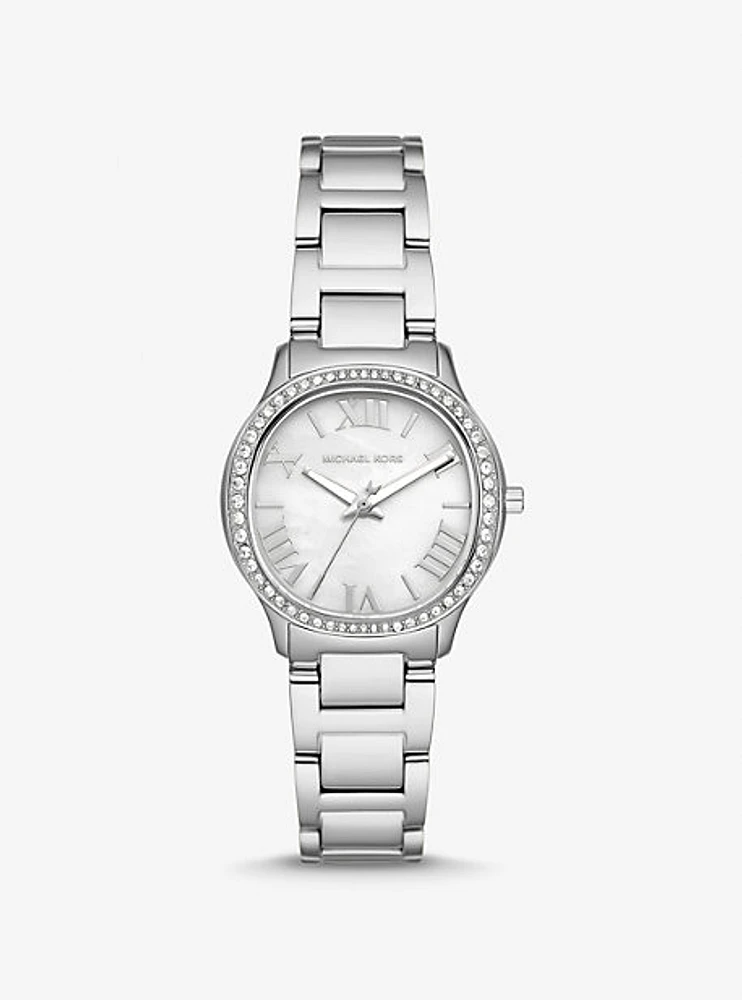 Mini Sage Pavé Silver-Tone Watch