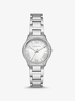 Mini Sage Pavé Silver-Tone Watch