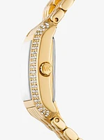 Petite Emery Pavé Gold-Tone Double Wrap Watch