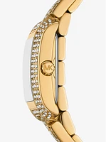 Petite Emery Pavé Gold-Tone Double Wrap Watch