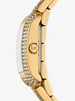 Petite Emery Pavé Gold-Tone Double Wrap Watch