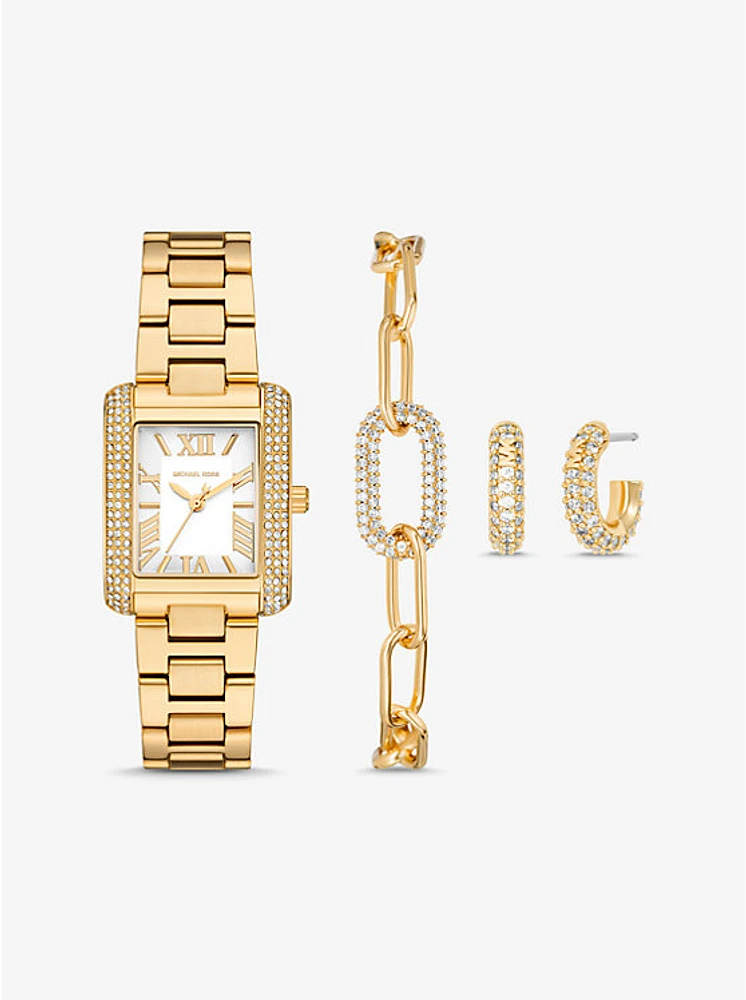 Petite Emery Gold-Tone Watch and Jewelry Gift Set