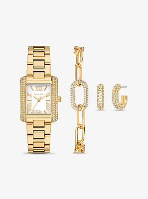 Petite Emery Gold-Tone Watch and Jewelry Gift Set