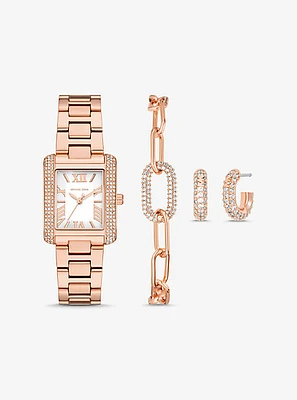 Petite Emery Rose Gold-Tone Watch and Jewelry Gift Set