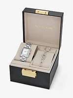 Petite Emery Silver-Tone Watch and Jewelry Gift Set