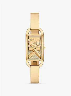 Mini Empire Pavé Gold-Tone Bangle Watch