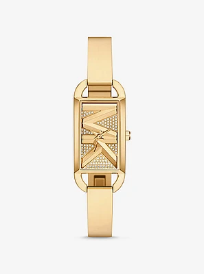 Mini Empire Pavé Gold-Tone Bangle Watch