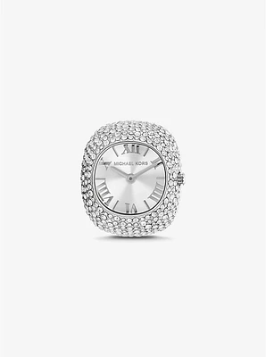 Rylee Pavé Silver-Tone Ring Watch