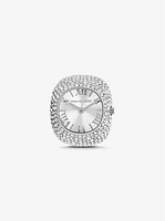 Rylee Pavé Silver-Tone Ring Watch