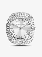 Rylee Pavé Silver-Tone Ring Watch