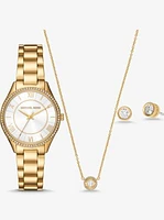 Mini Lauryn Gold-Tone Watch and Jewelry Gift Set