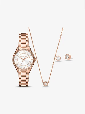 Mini Lauryn Rose Gold-Tone Watch and Jewelry Gift Set