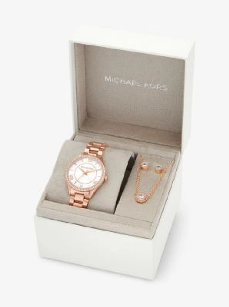 Mini Lauryn Rose Gold-Tone Watch and Jewelry Gift Set