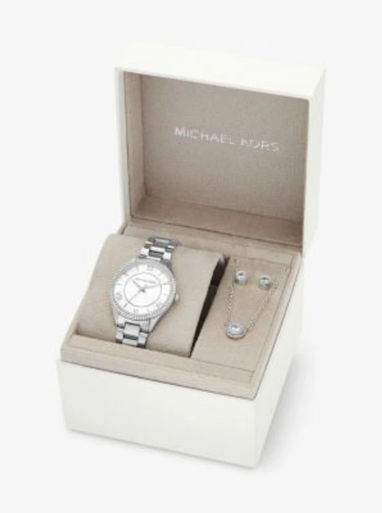 Mini Lauryn Silver-Tone Watch and Jewelry Gift Set