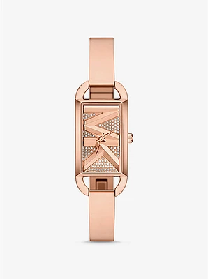 Mini Empire Pavé Rose Gold-Tone Bangle Watch