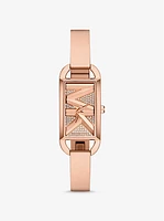 Mini Empire Pavé Rose Gold-Tone Bangle Watch