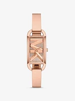 Mini Empire Pavé Rose Gold-Tone Bangle Watch