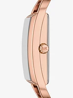 Mini Empire Pavé Rose Gold-Tone Bangle Watch