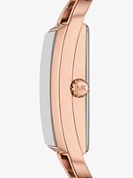 Mini Empire Pavé Rose Gold-Tone Bangle Watch