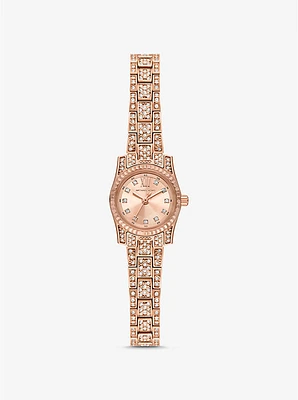 Mini Lexington Pavé Rose Gold-Tone Watch