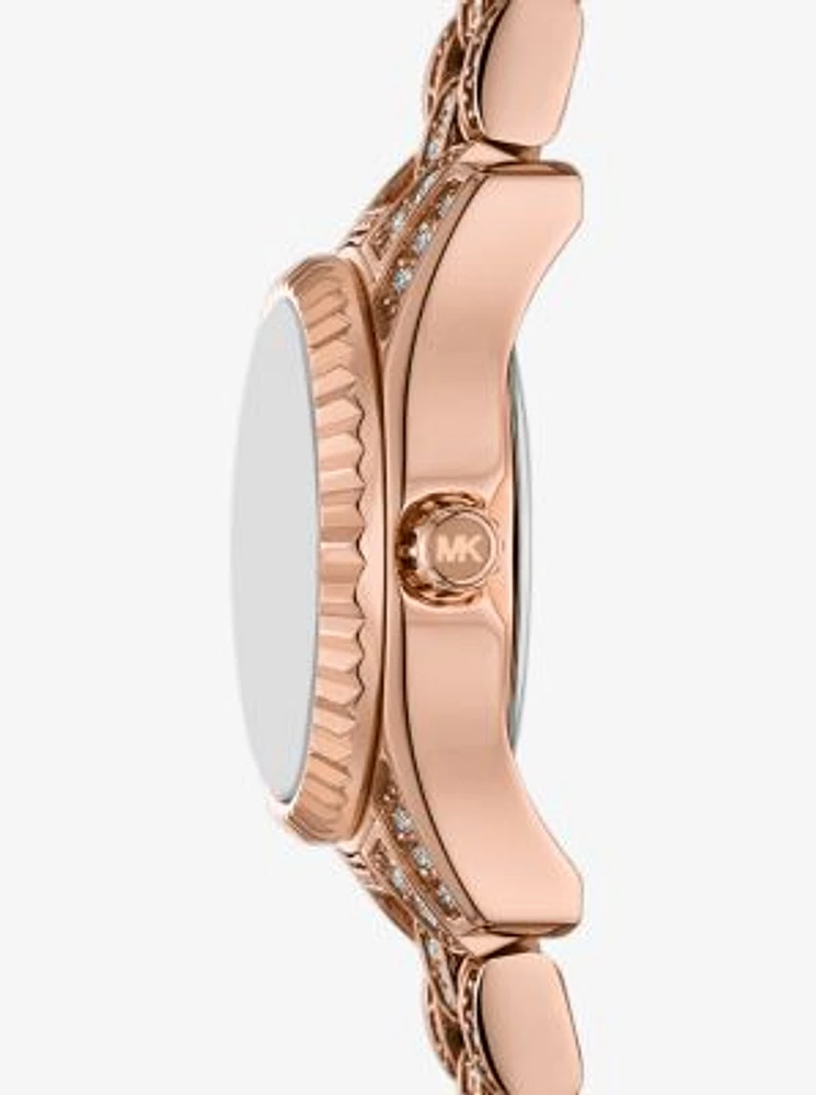 Mini Lexington Pavé Rose Gold-Tone Watch