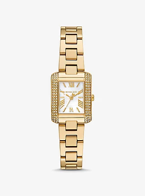 Mini Emery Pavé Gold-Tone Watch