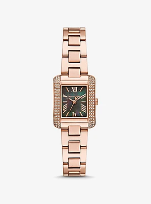 Mini Emery Pavé Rose Gold-Tone Watch