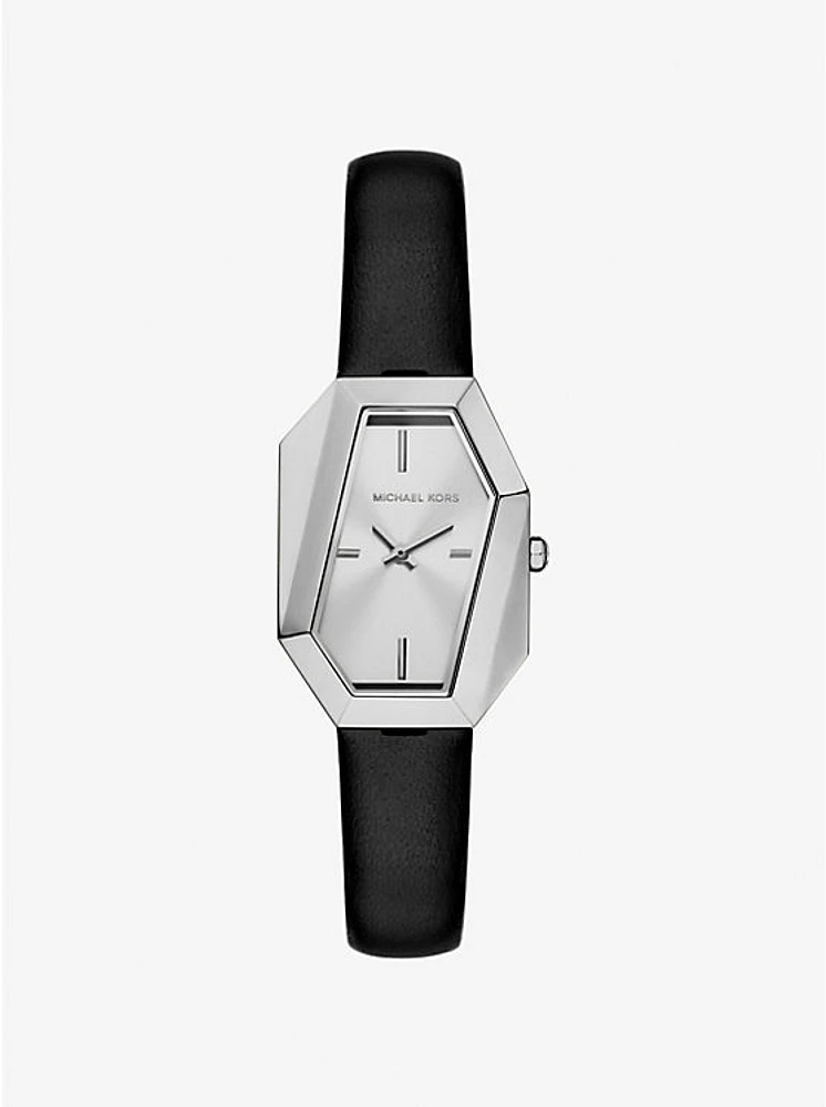 Suri Silver-Tone and Leather Watch