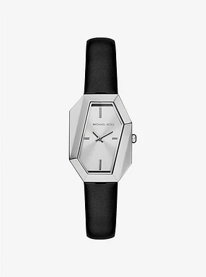 Suri Silver-Tone and Leather Watch