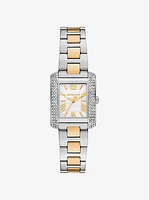 Reloj Emery pequeño en dos tonos con pavé